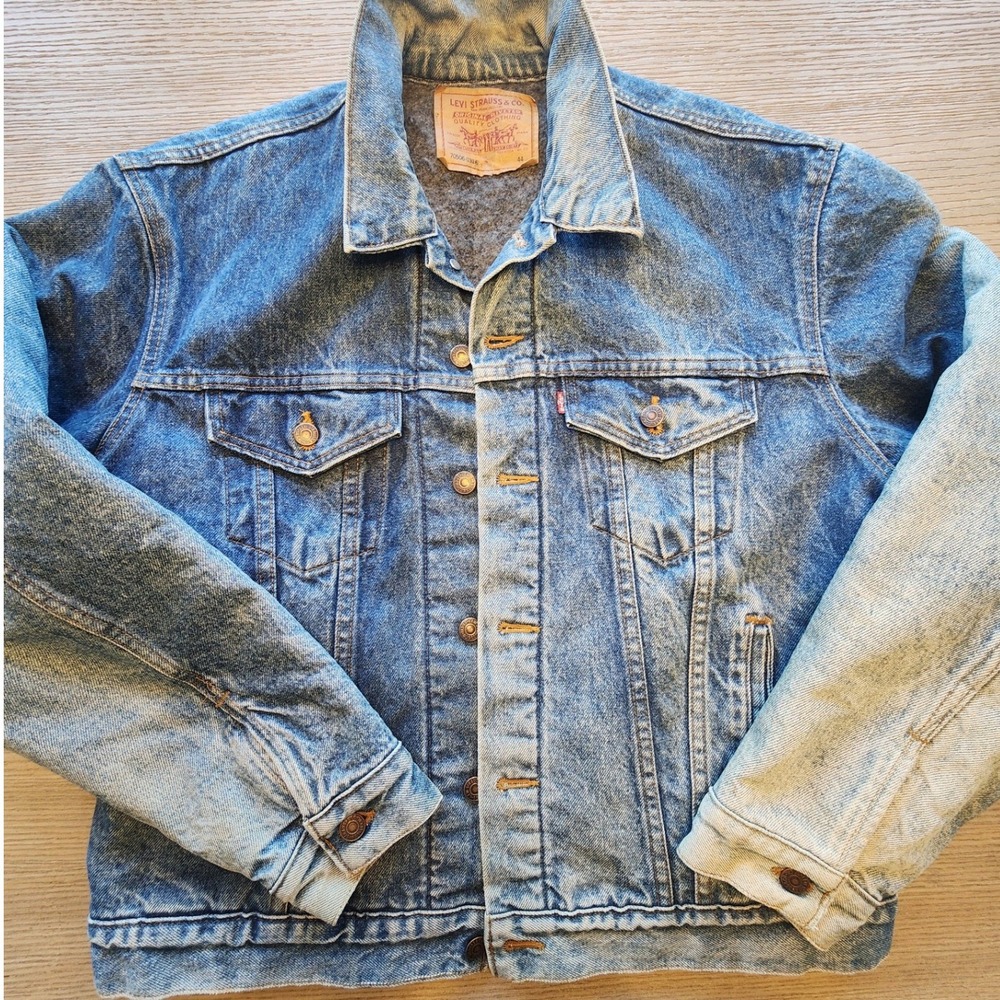 VTG 80s Levi's Type III Acid Wash Blanket Lined Trucker Jacket 44 MINT TAG USA